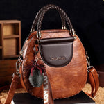 Embossed  Genuine Leather Women Top Handle Bag