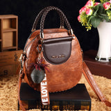 Embossed  Genuine Leather Women Top Handle Bag