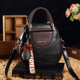 Embossed  Genuine Leather Women Top Handle Bag