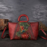 New Design  Embossed  Genuine Leather Women Top Handle Bag