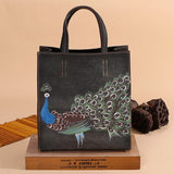 New Embossed  Genuine Leather Women Top Handle Bag