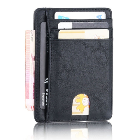 THINKTHENDO Slim RFID Blocking Leather Wallet Credit ID Card Holder Purse Money Case for Men Women 2018 Fashion Bag 11.5x8x0.5cm