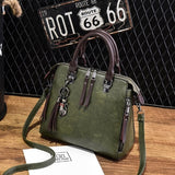 women's leather bag green