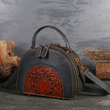 New Brand Embossed  Genuine Leather Women Top Handle Bag